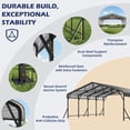 thumbnail image 4 of Metal Carport with Galvanized Steel Roof, Heavy Duty Carport, Sturdy Metal Outdoor Carport Canopy, Truck, Boat and SUV, 4 of 8