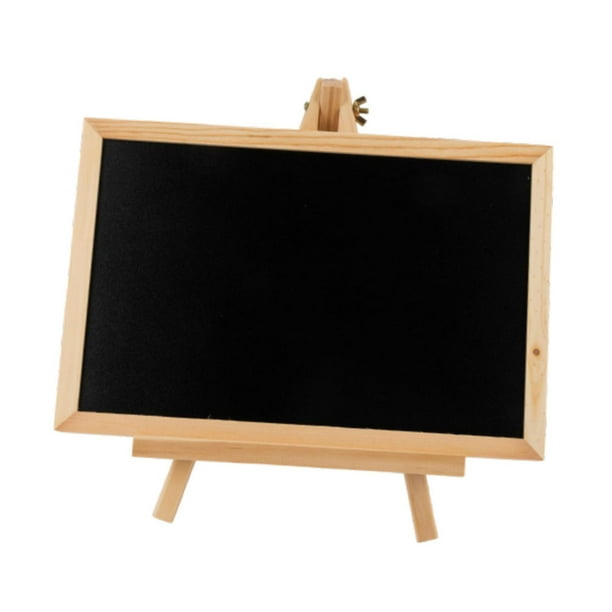 Pizarra de madera con caballete para menú de mesa para bodas y eventos. Negro
