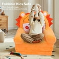 thumbnail image 3 of Foldable Kids Sofa with Wide Armrests Soft & Breathable Cartoon Couch Bed, Multipurpose Fold for Reading & Playing, 3 of 7