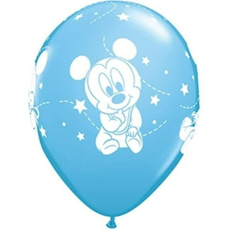 Qualatex 78130 11 in. Baby Mickey Stars Latex Balloon