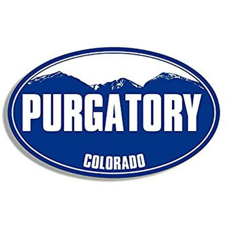 Blue Mountain Oval PURGATORY Colorado Sticker Decal (co rv ski resort) 3 x 5