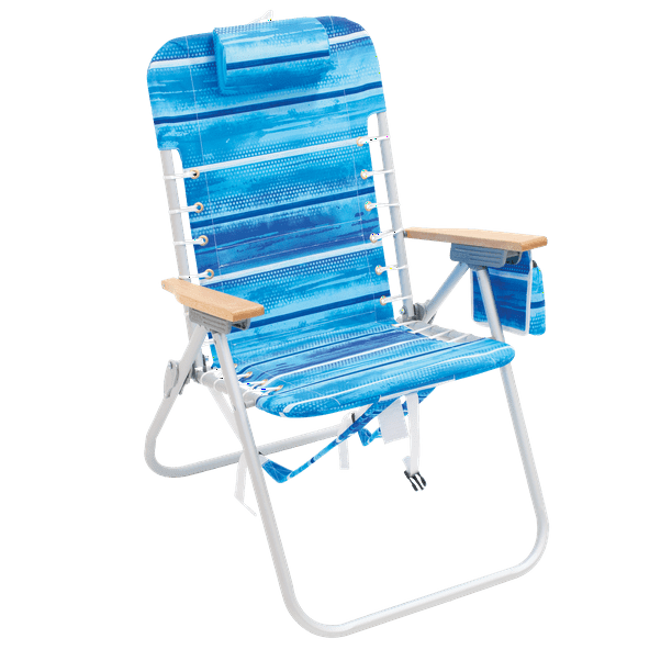 Rio Beach 4 Position Hi Boy Backpack Beach Chair Blue Stripe Walmart Com Walmart Com