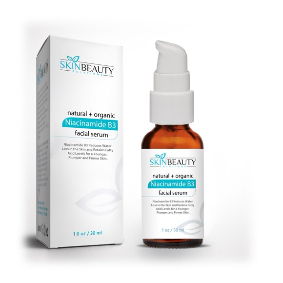 NIACINAMIDE 5% B3 Face Serum Advanced Formula with 5% Niacinamide Vitamin B3 for Younger, Plumper, Firmer Skin. Organic & Natural Base. Organic Content: 62%