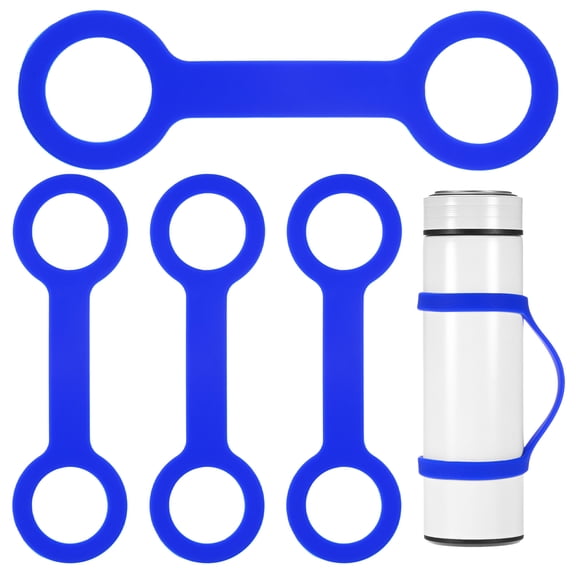 Uxcell Water Bottle Handle Carrier Strap [4PCS] - Makes Any Cup Handheld - [Blue - Silicone - 9.52IN] Outdoor Essential Bottle Accessories