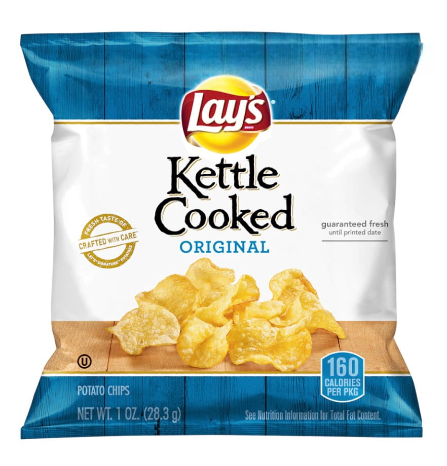 Lays Kettle Cooked Original Potato Chips, 1 oz, Pack of 16, Bundled By Shoppyway