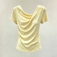 thumbnail image 4 of LEKWK Summer Tops for Women Cowl Neck Short Sleeve Dressy Shirts Lightweight Loose Fit Solid Soft T-Shirt Fashion Casual Vacation Travel Outfits, 4 of 4