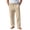 c-238Khaki938, variant on Men Casual Summer Pants With Stretch Drawstring Waist Multiple Pockets Lightweight Linen Beach Trousers For Outdoor Travel Male Leisure Solid Color Slacks