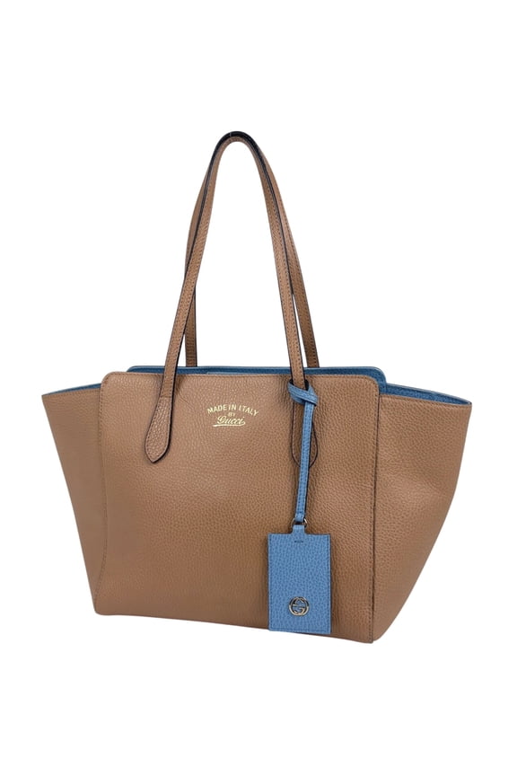 Pre-Owned Gucci Swing Tote Bag, Logo Shoulder Bag with Interlocking G, Leather,... (Fair)