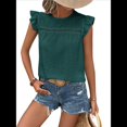 thumbnail image 2 of Top de Mujer con Cuello Redondo y Mangas , Verde Oscuro, Talla XXL, 2 of 5