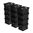 thumbnail image 1 of Sterilite Stackable Sturdy Storage Crate Organizer Bins w/ Handles, 12 Pack, 1 of 8