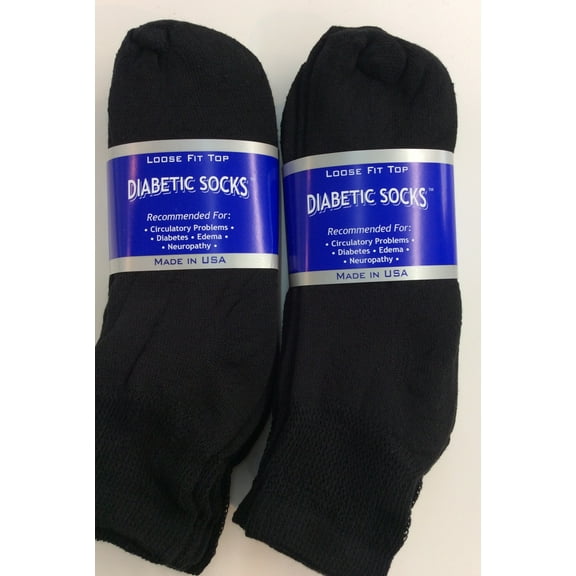 Creswell 6 Pairs Of Mens Black Diabetic Ankle Socks 13-15 King Size