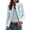 Blue, variant on Women's Military Jacket Stand Collar Button Full Zip Long Sleeve with Lining for Work Wear