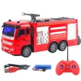 thumbnail image 2 of Camión de bomberos de juguete con control remoto inalámbrico y luces LED, modelo de coche de ingeniería para regalos de niños, 2 of 14