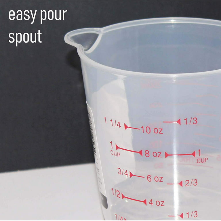 Clear Plastic Measuring Cup 1 Cup Capacity for Measuring Cooking and Baking Ingredients