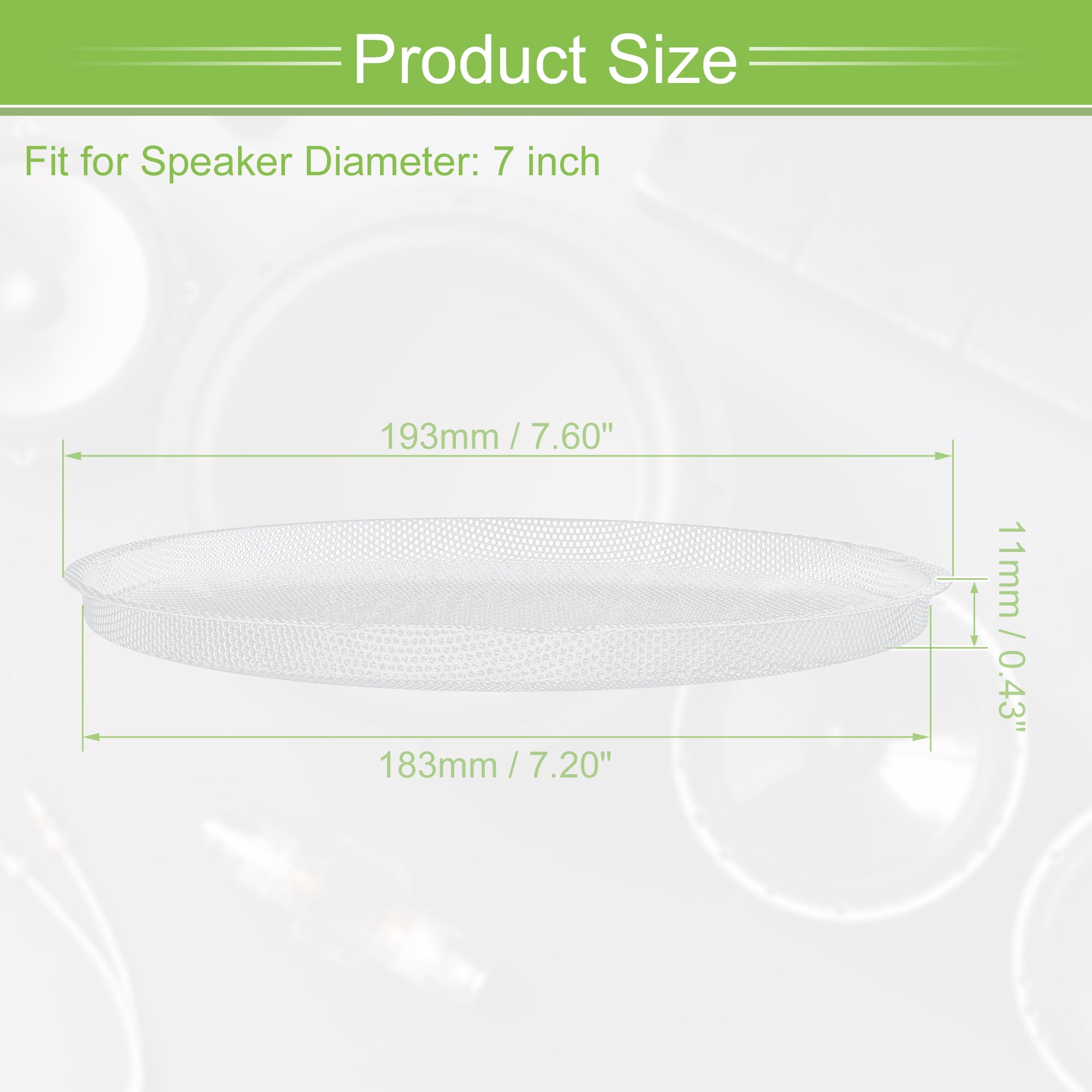Unique Bargains 2 Pack 3.5 Inch Speaker Grill Mesh for Audio Subwoofer 7.20"x 7.60"x 0.43"
