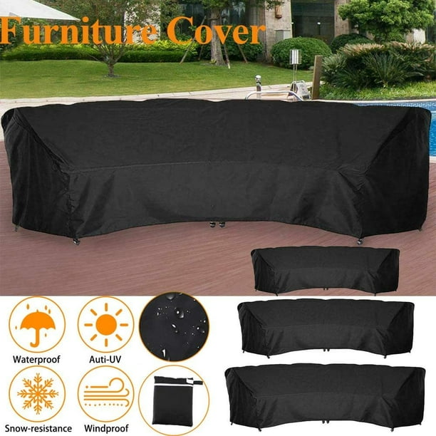 Patio Furniture Covers Outdoor Sectional Curved Couch Protector Heavy Duty Black Waterproof For Half Moon Sofa Sets Com Patio Furniture Covers Outdoor, Half Circle Patio Furniture Cover