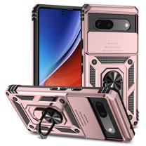 Google Pixel 7A Kickstand Armor Case with Slide Camera Lens Protection Cover Built-in 360° Rotate Ring Holder Stand Magnetic Military Shockproof Phone Cover Case for Google Pixel 7A,
Rosegold
