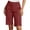 Wine, variant on Bermuda Shorts for Women Knee Length Summer Casual Wide Straight Leg Loose Businees Casual Work Shorts with Pockets