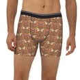 thumbnail image 2 of Picia Owl Mandala Pattern Men's Athletic Long Leg Briefs , Performance Stretch Underwear，Moisture-Wicking, 2 of 7