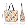 thumbnail image 5 of Pofeuu Squirrel Nuts Mushroom Print Reusable Grocery Bags - Washable, Foldable, Packable Tote, Large Handles, Heavy Duty, Zippered Top Pouch, 5 of 8