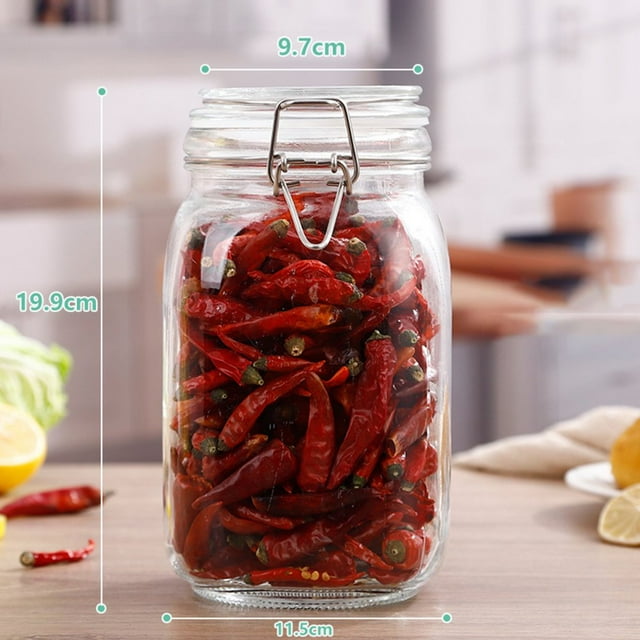 EIMELI Verre Rond Transparent Snap Stockage Pot Cuisine Scellée Boîte de Stockage de Grain Boîte de Thé Multi-Usage Contient
