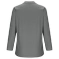 thumbnail image 5 of Pincandy Women's V-Neck Long Sleeve Loose Button Cotton and Linen Tunic Shirts Summer Shirts Blouse,Gray,5XL, 5 of 6