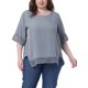thumbnail image 1 of Blusas Casuales de Manga Corta de Encaje de Talla Grande para Mujeres Agnes Orinda, Cuello Redondo, 1X Gris Claro, 1 of 6