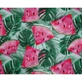 thumbnail image 4 of oneOone Polyester Lycra Mint Green Fabric Monstera Leaves & Watermelon Fruits Sewing Material Print Fabric By The Yard 56 Inch Wide, 4 of 4
