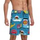 thumbnail image 2 of Balery Transportations With Cute Animals Pantalones cortos de pijama de punto de algodón para hombre con cinturilla y bolsillos-4X-Large, 2 of 6