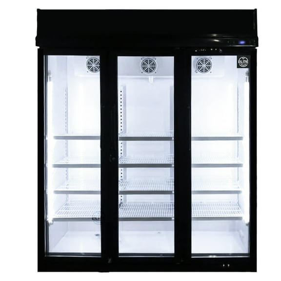 60 in. Commercial 3 Glass Door Merchandiser Cooler, Three Door Refrigerator 40 Cu. Ft. Beverage Display Beer Cooler