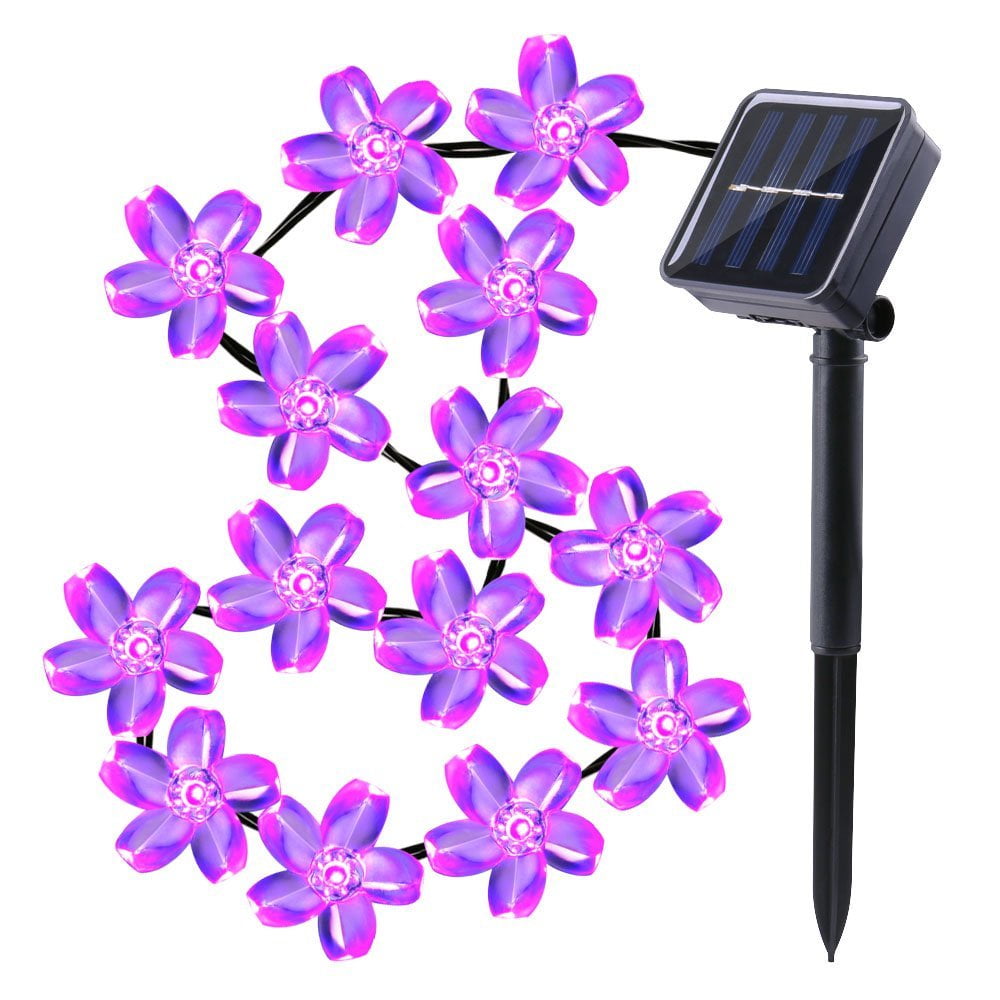 Kyson Solar Fairy String Lights 21ft 50 LED Purple Blossom Decorative Gardens, 