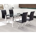 thumbnail image 4 of Side Dining Chair, Set of 2, Faux Vinyl Leather, Steel, Black, Chrome, Bar Kitchen Pub Cafe Bistro Hotel Restaurant Hospitality, 4 of 10