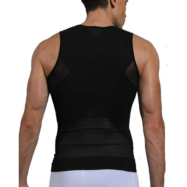 SLIMBELLE Zip Up Waist Girdle Shirt Vest Chest Compression Body Shaper for  Men 