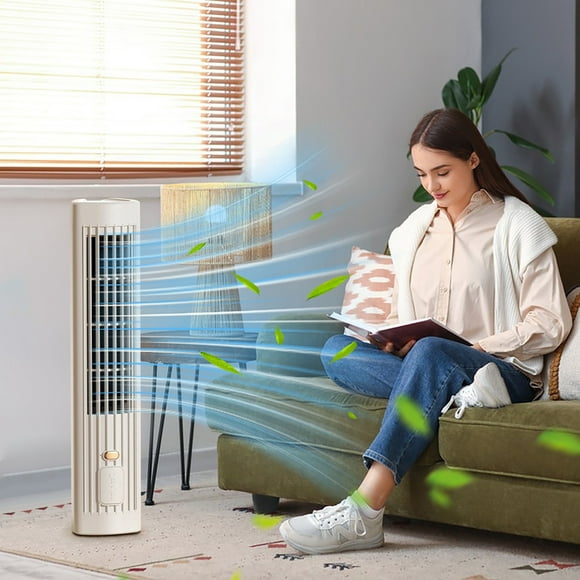 Wmhnj Ventilador de torre con control remoto de escritorio, carga USB, 1200 mAh, 3 velocidades, funcionamiento silencioso de 35 dB, oscilacin de 45 para uso en casa y oficina.