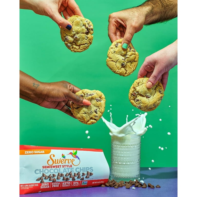 Swerve Keto Friendly Baking Chocolate Chips, Low Sugar Added, 9 oz