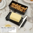 thumbnail image 6 of Butter Dish with Lid, Butter Dish with Lid for Countertop, Butter Tray, Kitchen Butter Keeper, Butter Container, Butter Holder, Holds 1 Stick, Microwave and Dishwasher Safe, 6.88x3.26 Inch, Black, 6 of 6