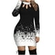 thumbnail image 1 of Vestido HUOGUO para mujer, maxi casual, estampado de nieve, con estampado de nieve, 1 of 4