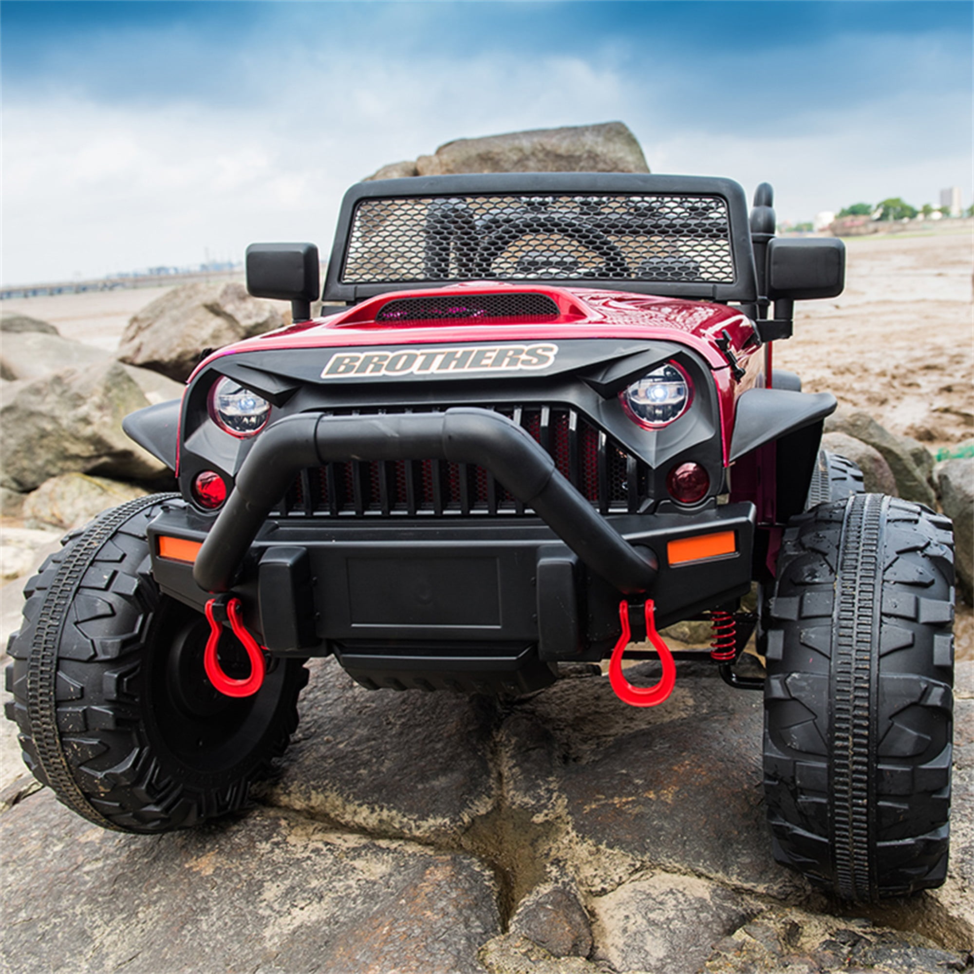CIPACHO 24 V Double Drive Children Ride On Truck Car for Kids with Parent Remote Control, Electron Assisted Steering Wheel, Music Board, Bluetooth, MP3, Red CIPACHO 24 V Double Drive Children Ride On Truck Car for Kids with Parent Remote Control, Electron Assisted Steering Wheel, Music Board, Bluetooth, MP3, Red