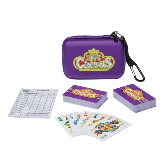 Juego de cartas PlayMonster Five Crowns, paquete de funda de viaje para niños mayores de 8 años