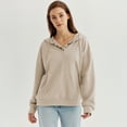 thumbnail image 3 of SUNBS Hoodies for Women Half Boutton Sweatshirts Pullover Drawstring Fall Clothes With Pocket, 3 of 6