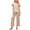 Champagne, variant on Silk Pajamas Satin 2 Piece Short Sleeve Top and Long Pants Pj Sets Silky Sleepwear Loungewear for Women