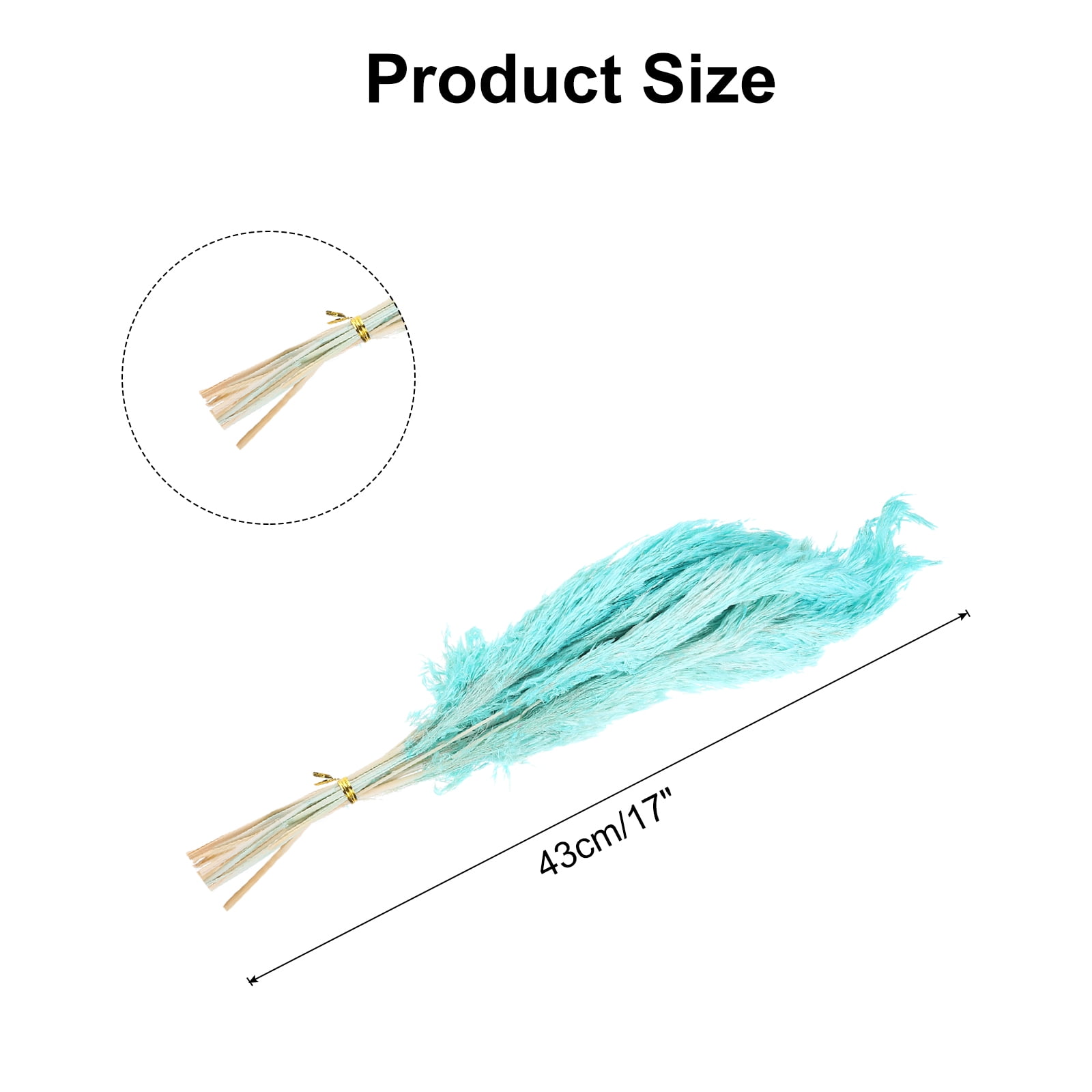 Uxcell Pampas Grass Decor, Artificial Faux Dried Grass Flower Blue