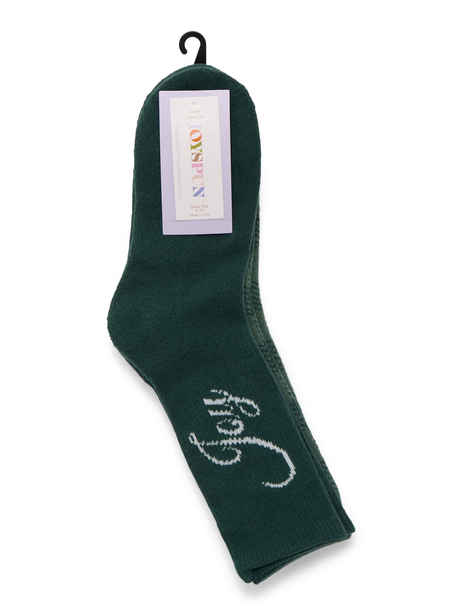 Joyspun Women's Crew Socks, 3-pack, Fits Shoe Sizes 4-10