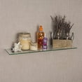 thumbnail image 3 of Clear Glass Floating Shelf with Chrome Brackets 24 x 6", 3 of 4