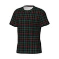 thumbnail image 3 of Yiaed Buffalo Plaid Dark Green Print Mens Short Sleeve Tight Fit T-Shirt, Crewneck Casual Tee-X-Large, 3 of 5