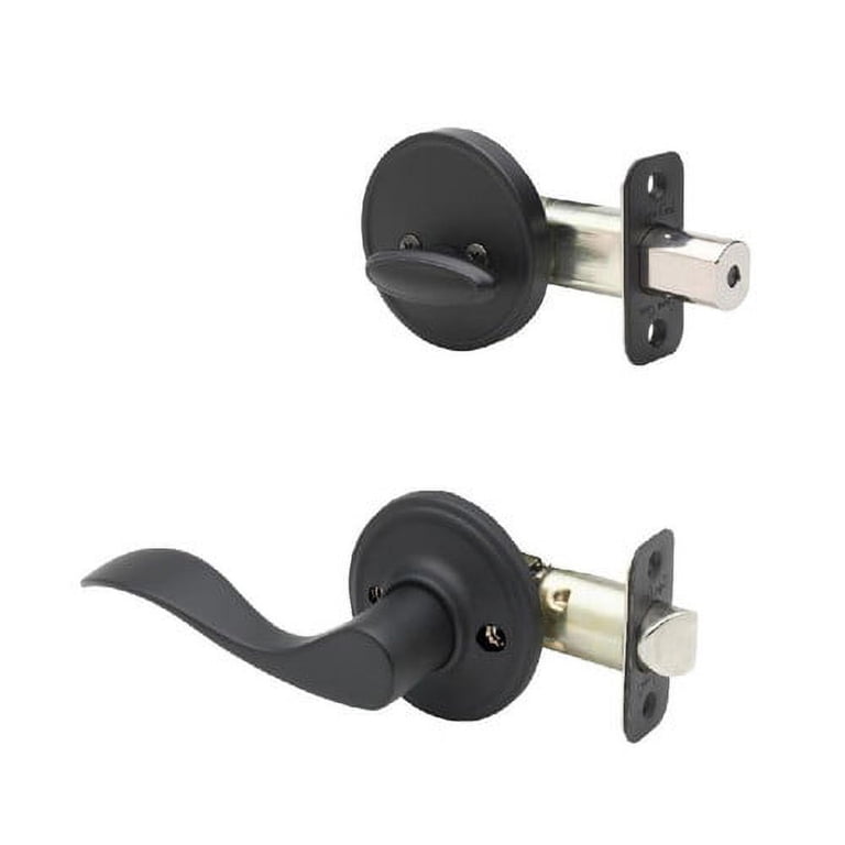 Copper Creek Waverly Privacy Door Lever - Black, Colonial Style, Reversible For Bedroom Or Bathroom