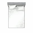 thumbnail image 2 of Ambesonne Geometric Fitted Sheet & Pillow Sham Set, Abstract Mosaic Art, Twin, White, 2 of 3