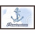 thumbnail image 1 of Provincetown, Massachusetts - Coastal Icon - Anchor - Blue - Lantern Press Artwork (24x16 Giclee Art Print, Gallery Framed, Espresso Wood), 1 of 1