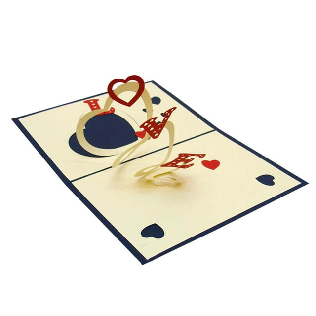 TIMIFIS Valentines Day Decor Valentine's Day Card 3D Paper Carving Creative Handmade Paper Greeting Card Blessing Card