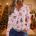 thumbnail image 2 of Mfakffe Christmas Womens T Shirts Long Sleeve V Neck Tops Comfortable Christmas Graphic Shirt Lightweight Pullover Tee, 2 of 5